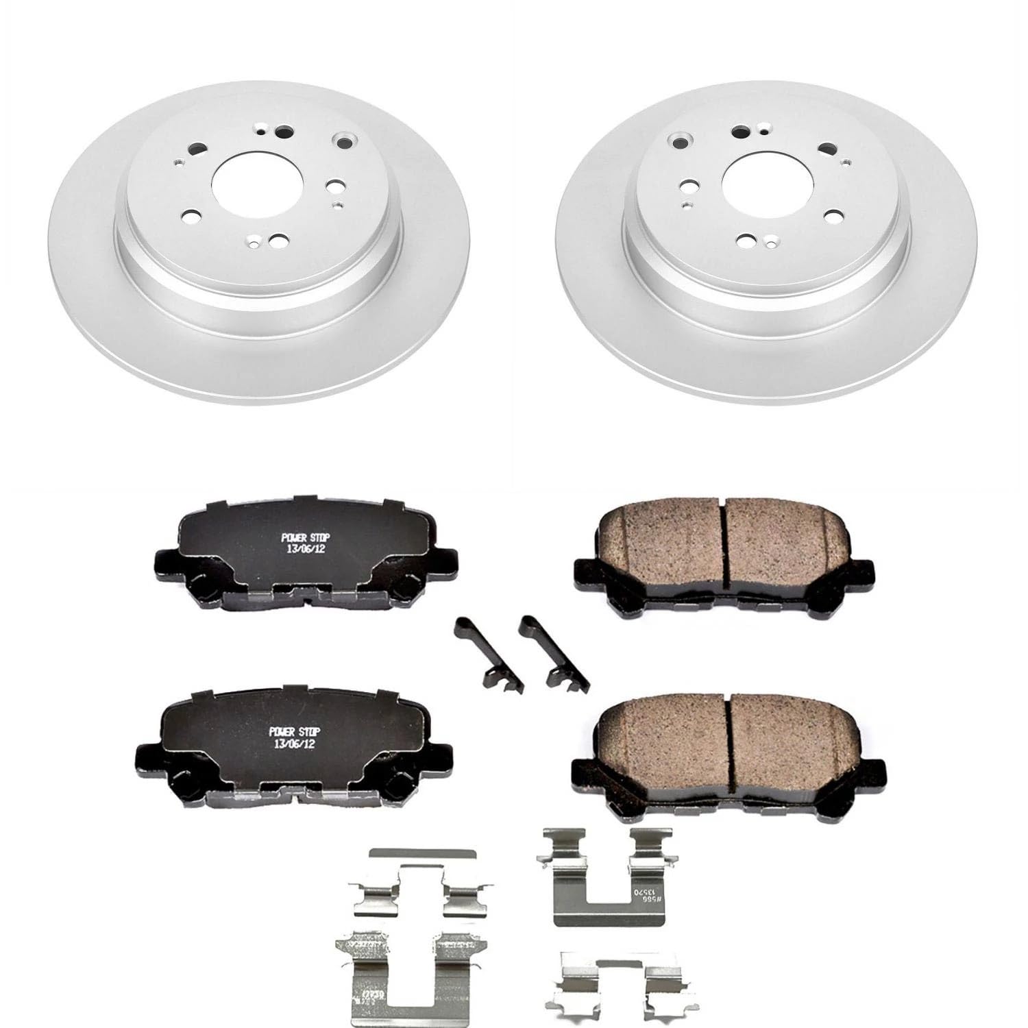 Power Stop CRK5839 Brake Rotor & Coated Ceramic Brake Pads- rear For Honda Pilot 2012-2015 [Model Specific]