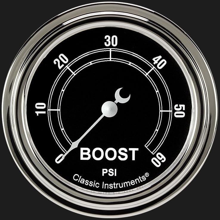 TR343SLF Classic Instruments Traditional 2 5/8" Boost Gauge 60 PSI Electric