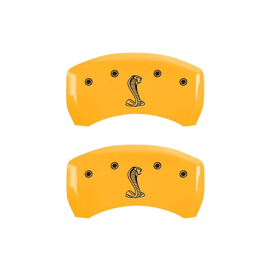 MGP Caliper Covers Yellow 10010RCNKYL Caliper Cover (Rear set 2, Engraved Rear: Snake, Yellow powder coat finish, black characters)