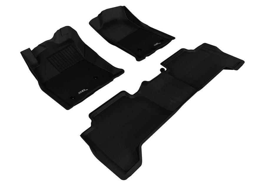 Complete Set 3D MAXpider Custom Fit All-Weather Floor Mat for Select Toyota Tacoma Models - Kagu Rubber (Black)