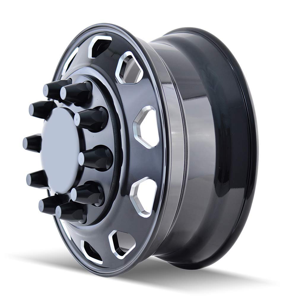 IB02 IONBILT FRONT BLACK/MILLED SPOKES Wheel (24.5 x 8.25 inches /10 x 285 mm, 168 mm Offset)