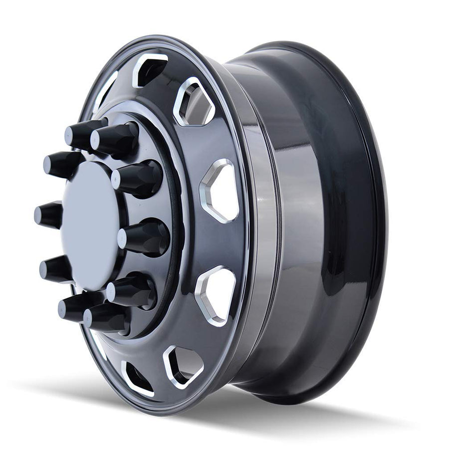 IB02 IONBILT FRONT BLACK/MILLED SPOKES Wheel (24.5 x 8.25 inches /10 x 285 mm, 168 mm Offset)