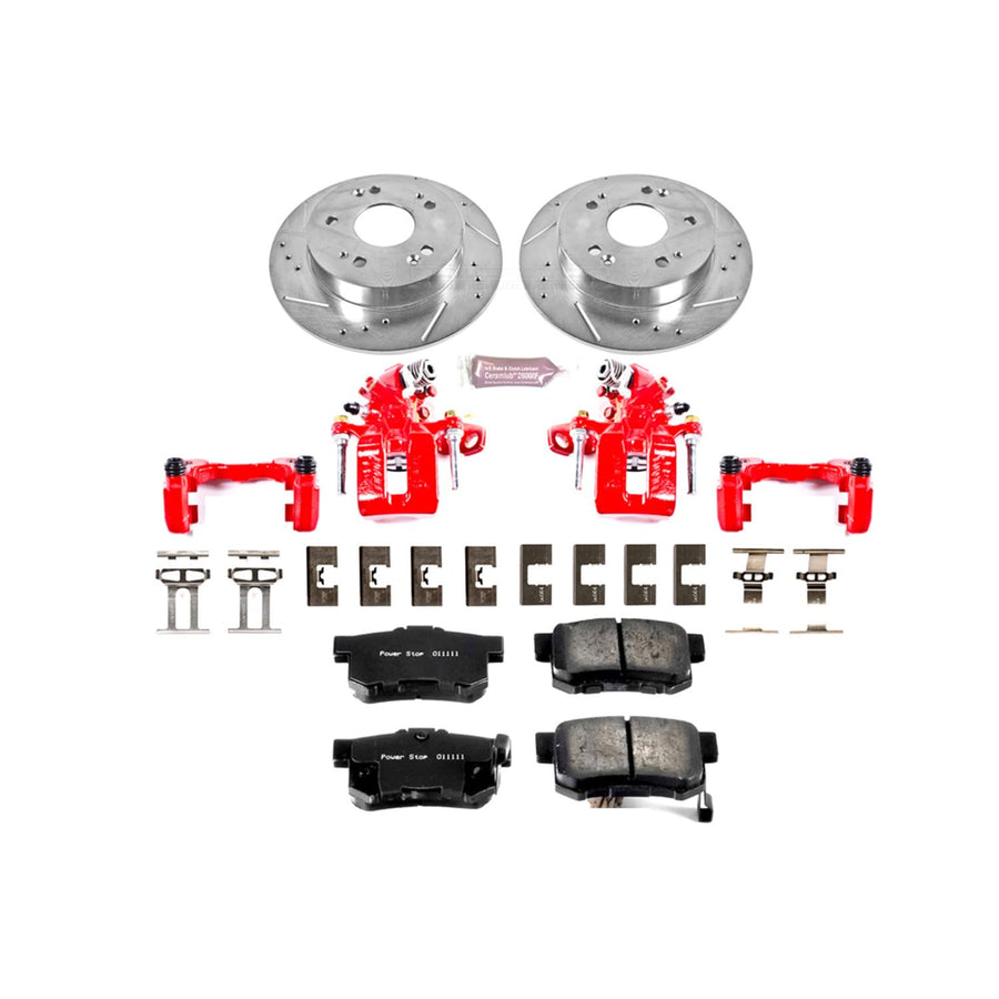 1-Click Performance Brake Kit Power Stop (KC1243) with Calipers For Acura ILX 2013-2015, Honda Civic 2006-2015 [Model Specific]