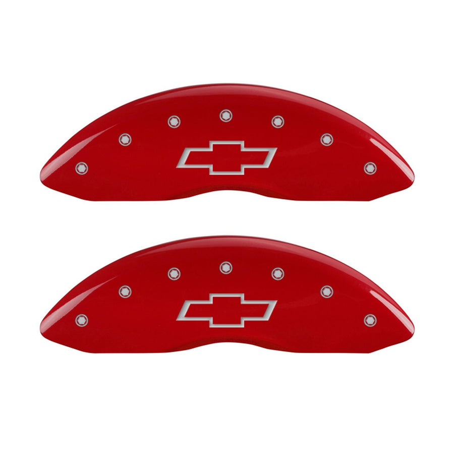 MGP Caliper Covers - Brake Caliper Covers Tahoe, Suburban, Silverado 1500, Avalanche 2007-2014 - Front and Rear Set - Red