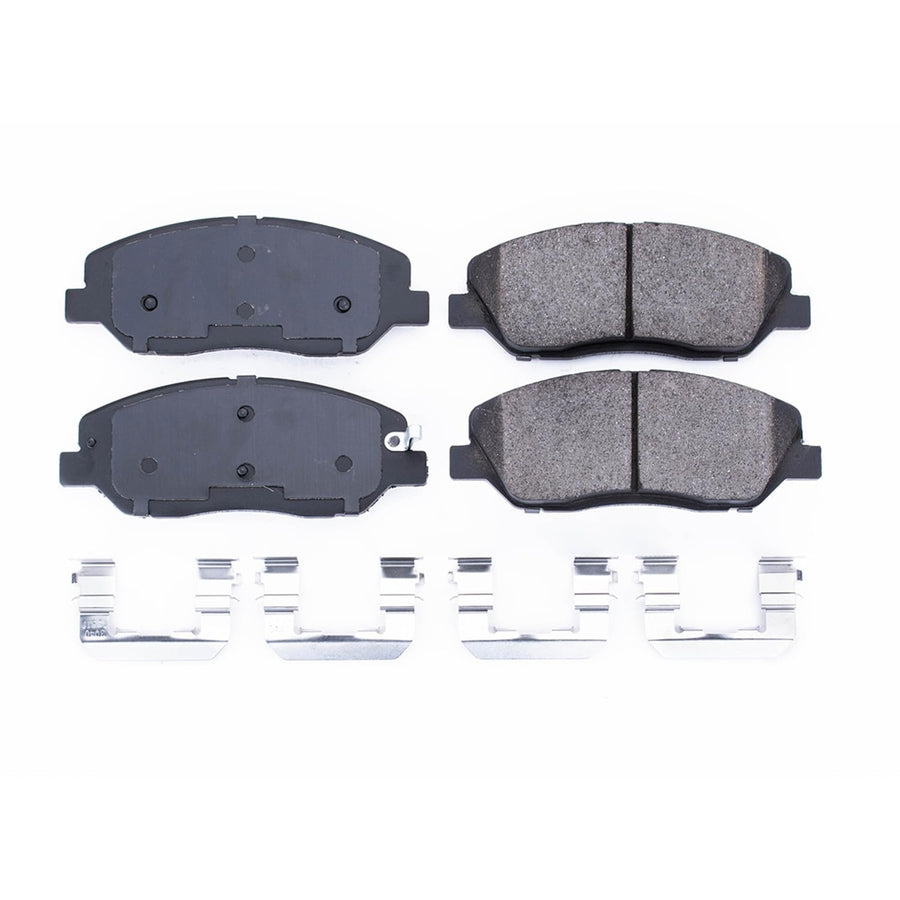Power Stop Front Brake Kit For Hyundai Entourage 2007-10 |Santa Fe 2013-16 |Santa Fe 2007-09 |Kia Sedona 2006-12 |Sedona 2014 - Brake Pads Ceramic With Installation Hardware, 17-1202