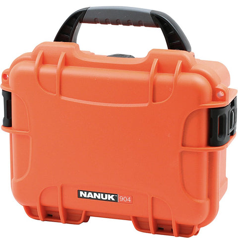 Orange Nanuk 904 Waterproof Hard Case with Foam Insert