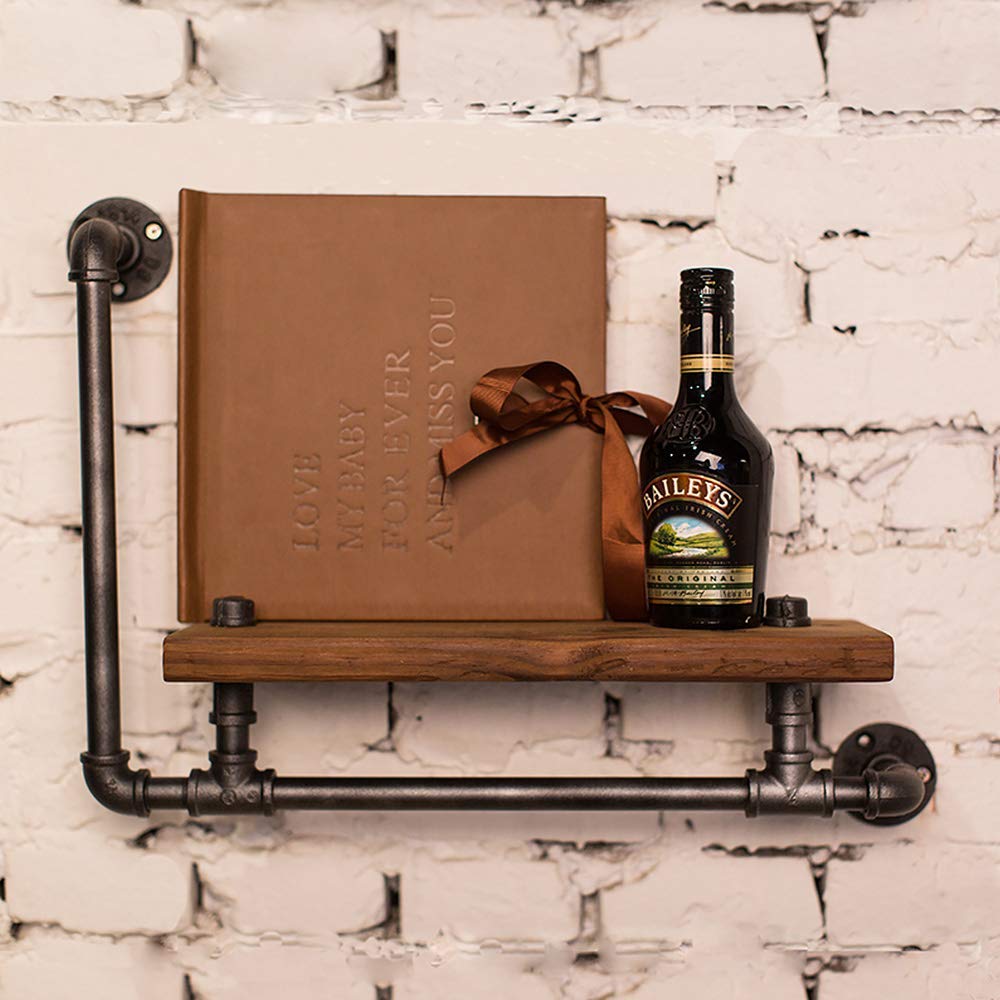 YIMJ Wall Hanging Wood Plate Iron Pipe Book Shelf Retro Art Display Shelves Bookshelf Storage Rack Decorative Bookshelf For Living Room