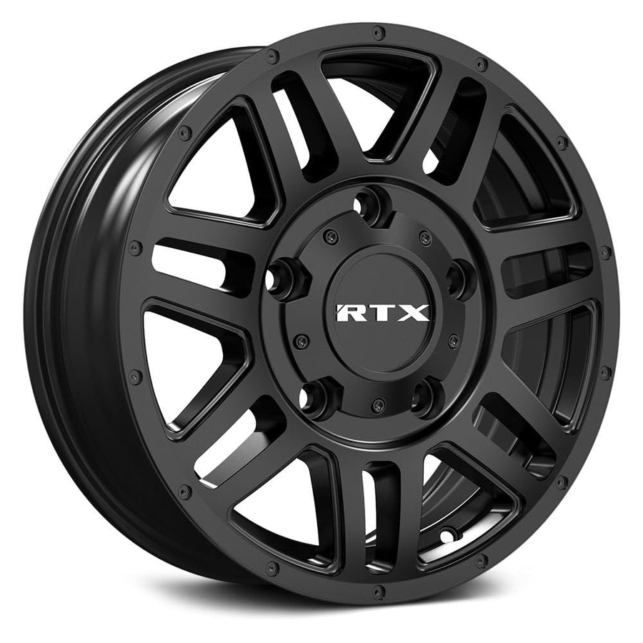 Custom RTX Adventure Wheel - 16x6, 45 Offset, 5x160 Bolt Pattern, 65.1mm Hub - Satin Black Rim