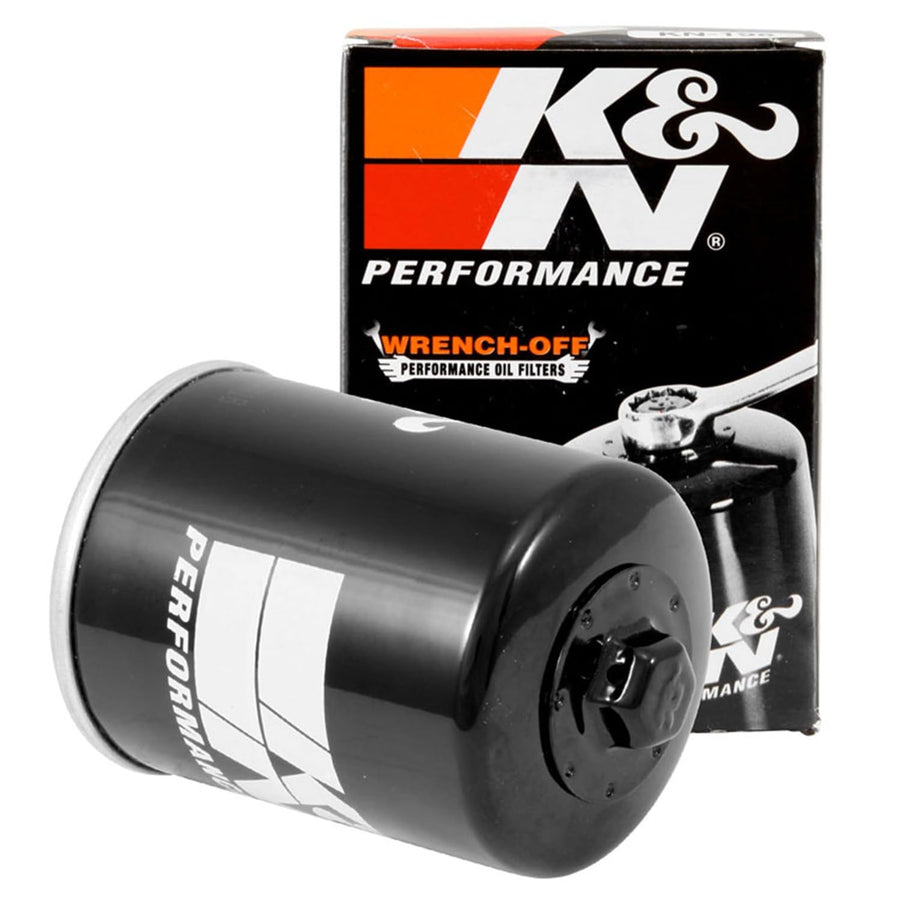 K&N Motorcycle Oil Filter: Premium High Performance, Designed to be used with Synthetic or Conventional Oils, Wrench Off Nut: Fits Select Polaris Side-by-Side and ATV Models, KN-198