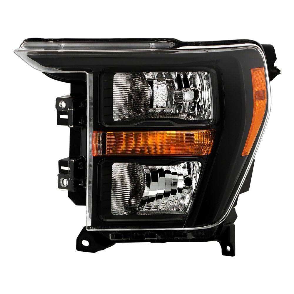 Ford F150 Spyder (POE) Halogen Headlight 23-24 (Fit 21-22) - Low Beam-H11(Included) ; High Beam-HB3(Included) ; Signal-WY21W(Not Included) - OE Black Left OE#ML34-13D155-BA