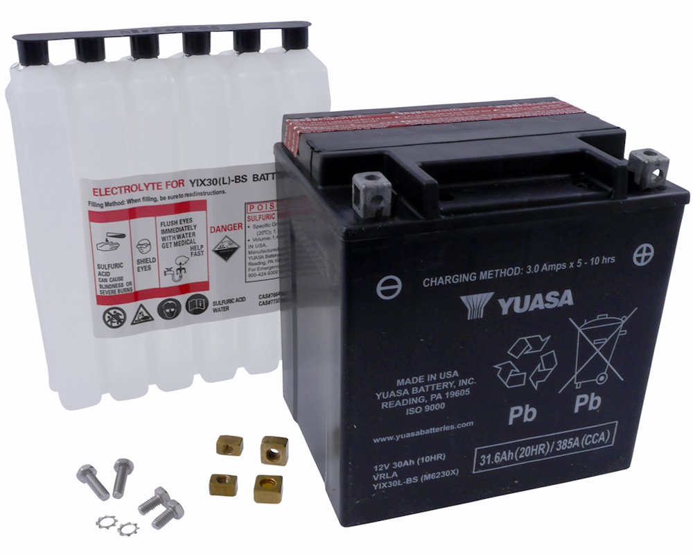 YIX30L-BS Maintenance Free Yuasa YUAM6230X Battery with Acid pack
