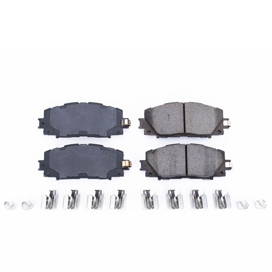 Power Stop Z17 17-1184A Front Ceramic Brake Pads with Hardware For Lexus CT200h, Toyota Corolla, Toyota Prius, Toyota Prius AWD-e, Toyota Prius Plug-In, Toyota Prius Prime [Model Specific]