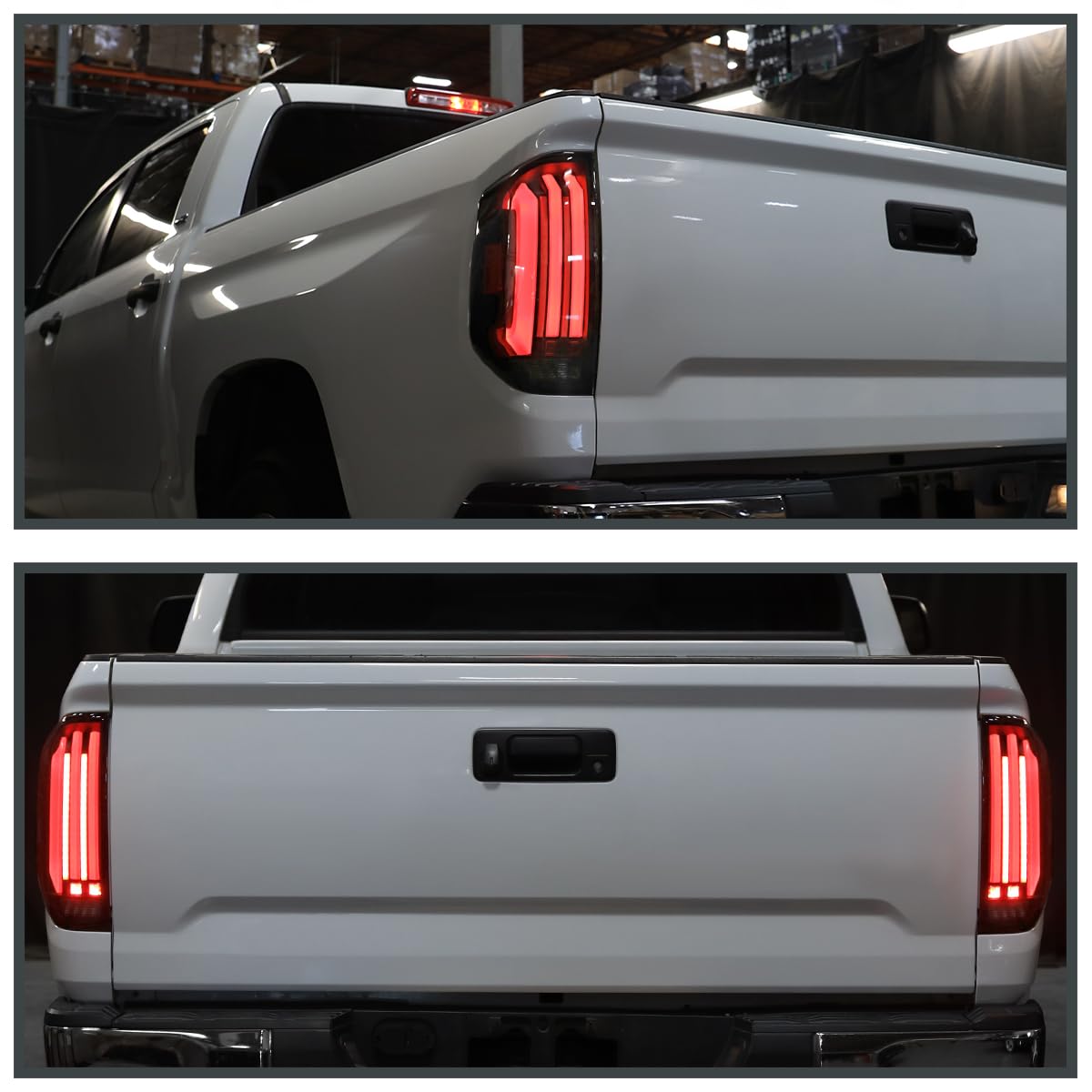 Full LED Strip Tail Lights SPEC-D TUNING w/Red Sequential LED Light Bars and Startup Animation Compatible with 2014-2021 Toyota Tundra, Left + Right Pair Assembly