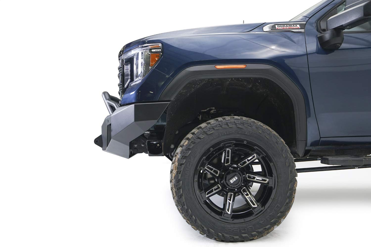 Fab Fours Full Width GM20-A5052-B Premium Raw Front Winch HD Bumper with Pre-Runner Guard