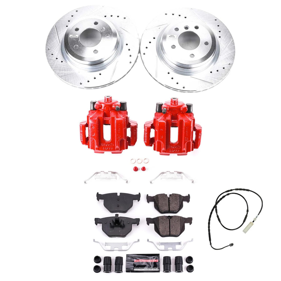 Z23 Evolution Power Stop KC7009 Rear Brake Caliper Kit- Brake Rotors, Carbon-Fiber Ceramic Brake Pads, Brake Calipers For BMW X1 2013-2015 [Model Specific]