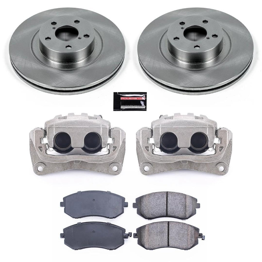 Power Stop KCOE3038A Replacement Autospeciality Front Caliper Kit- OE Rotors, Ceramic Brake Pads, Calipers For Baja, Forester, Impreza, Legacy, Outback [Model Specific]