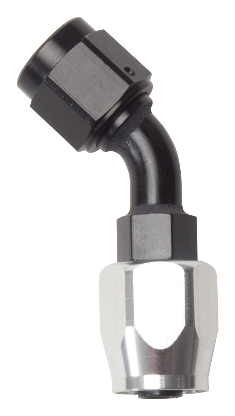 FULL FLOW HOSE END 45 DEG BEND -4 AN CLR/BLK FINISH