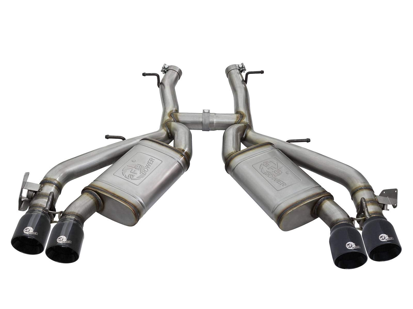 MACH Force-Xp Exhaust System aFe Power (for Chevrolet (3", Axle Back, Stainless Steel)), Black Tips