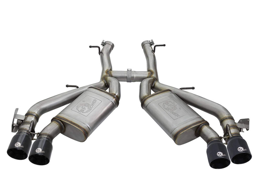 MACH Force-Xp Exhaust System aFe Power (for Chevrolet (3", Axle Back, Stainless Steel)), Black Tips