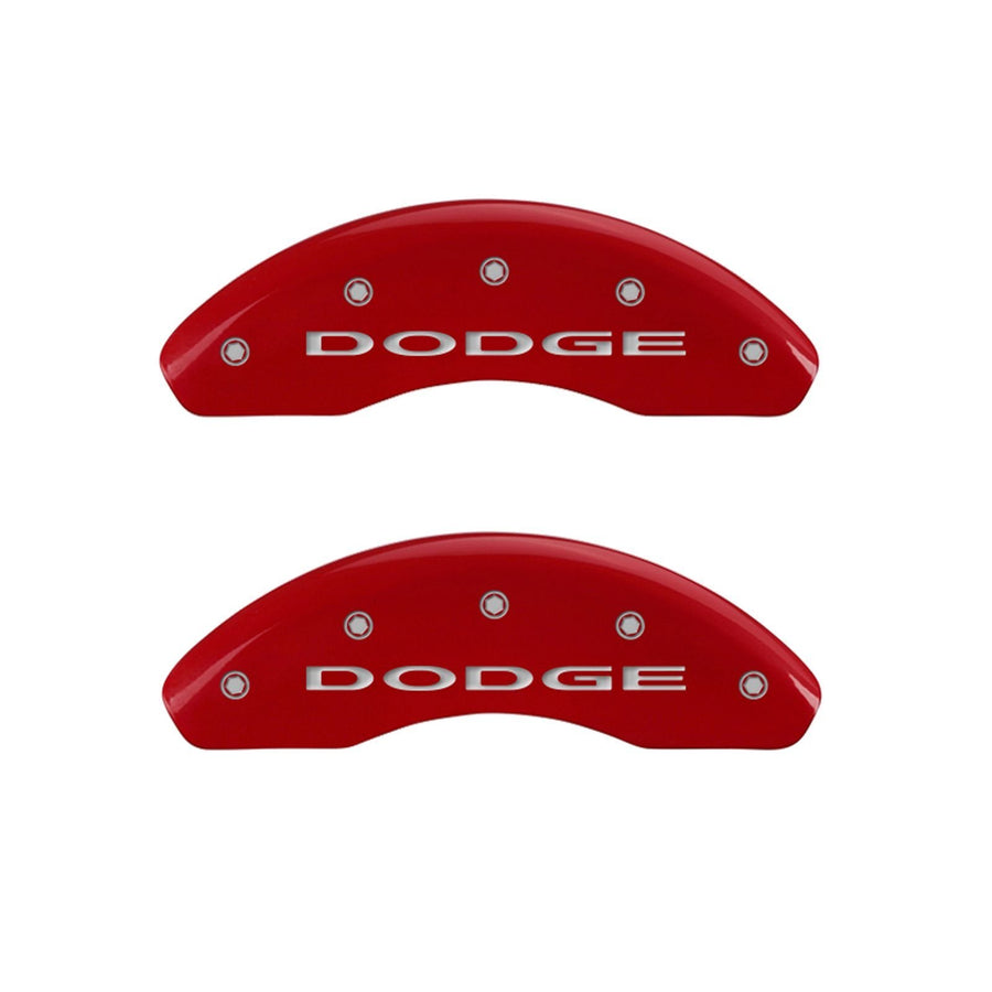 MGP 12199SDD4RD Caliper Covers Red Powder Coat Finish Engraved Front/Rear Dodge Caliper Cover, (Set of 4)