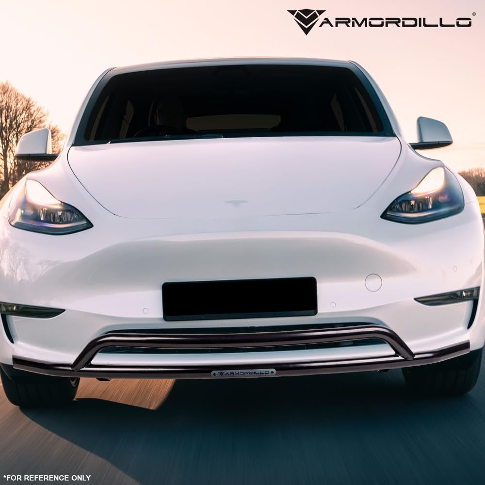 Front Bumper Guard Armordillo Aluminum|Compatible with 2020-2024 Tesla Model Y|8735503|Black|Bull Bar