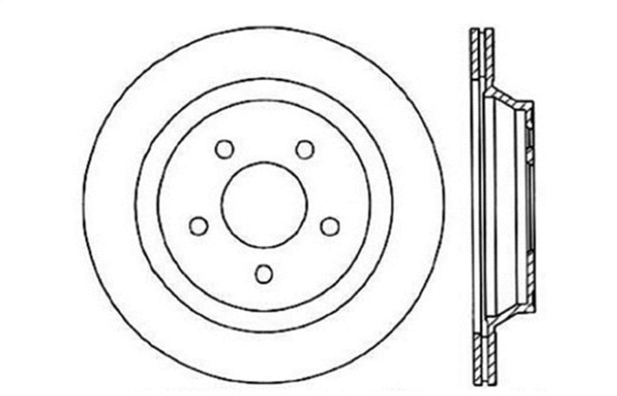 StopTech Sport 128.61046L Cross Drilled Brake Rotor (Rear Left), 1 Pack