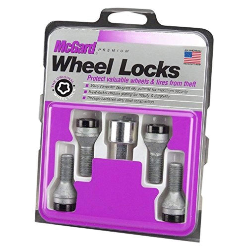 Black Bolt Style McGard 27361 Cone Seat Wheel Lock Set (M12 x 1.25 Thread Size) - Set of 4