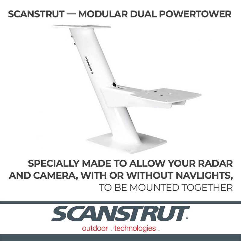 Dual PowerTower Modular strut for Radome and satcom or Camera