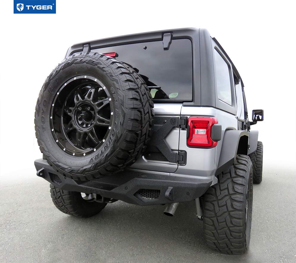 Tyger Auto Tire Carrier Kit TG-TR8J88818 Compatible with 2018-2026 Jeep Wrangler JL (Not for JK) Textured Black for up to 37inch Spare Tire