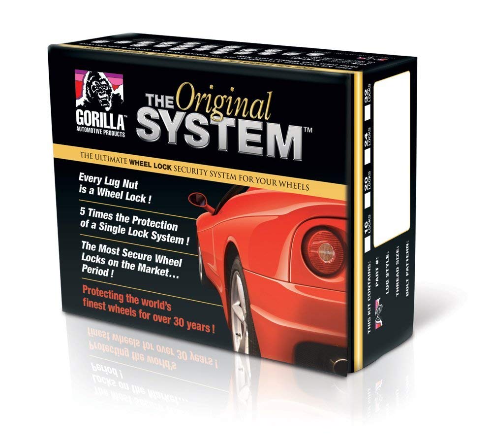 Gorilla 71683N Automotive Acorn Wheel Locks (1/2" Thread Size) - For 5 Lug Wheels The System