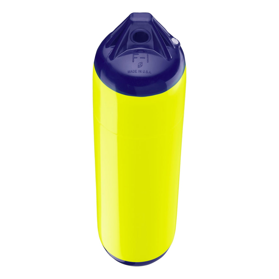 Polyform F-Series Boat Fender Standard F-1 Blue Ropehold - Saturn Yellow