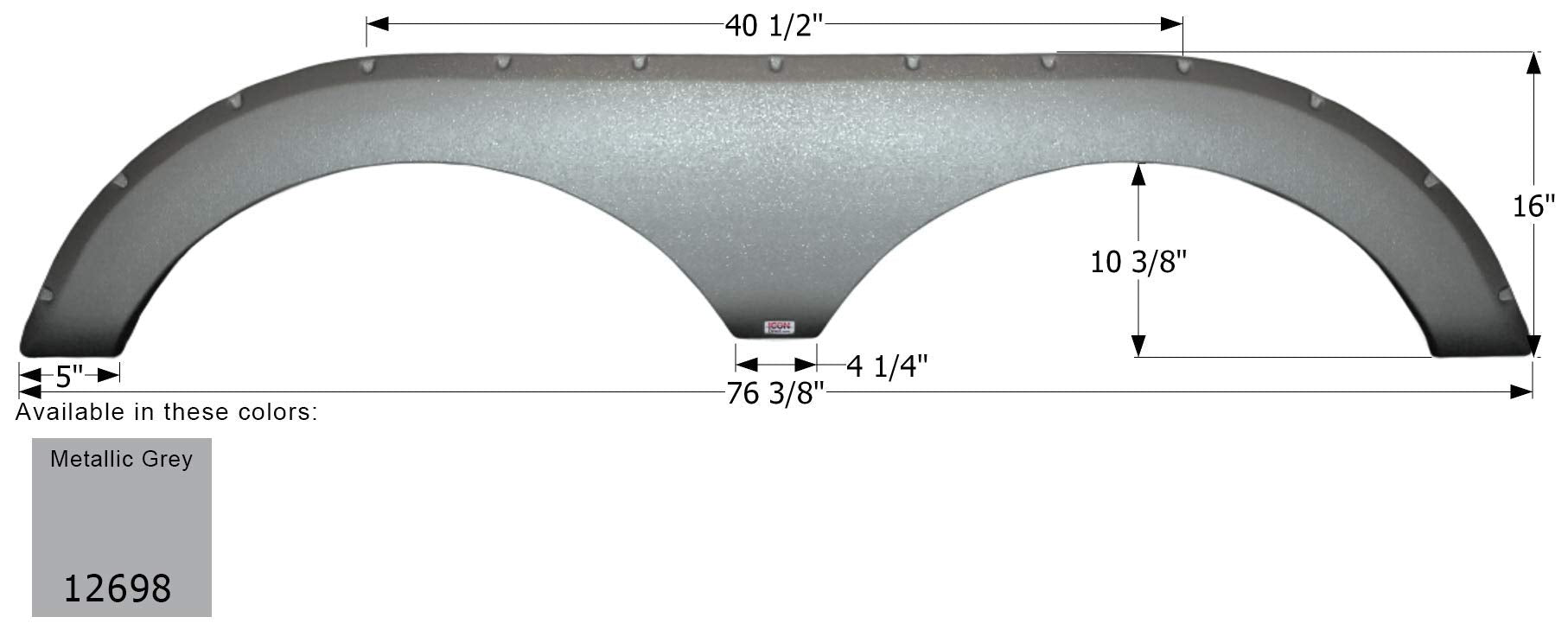 Fender Skirt ICON, Tandem, Heartland, FS2698, Metallic Grey