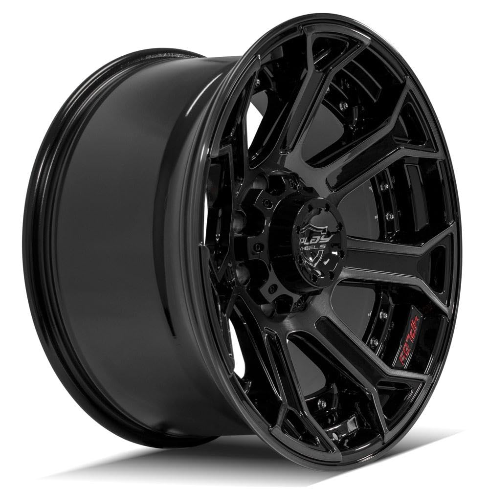4PLAY Wheels 20 Inch Rim 4P70 Fits 8x170 20x10 Gloss Black Brushed with Tinted Clear (1)