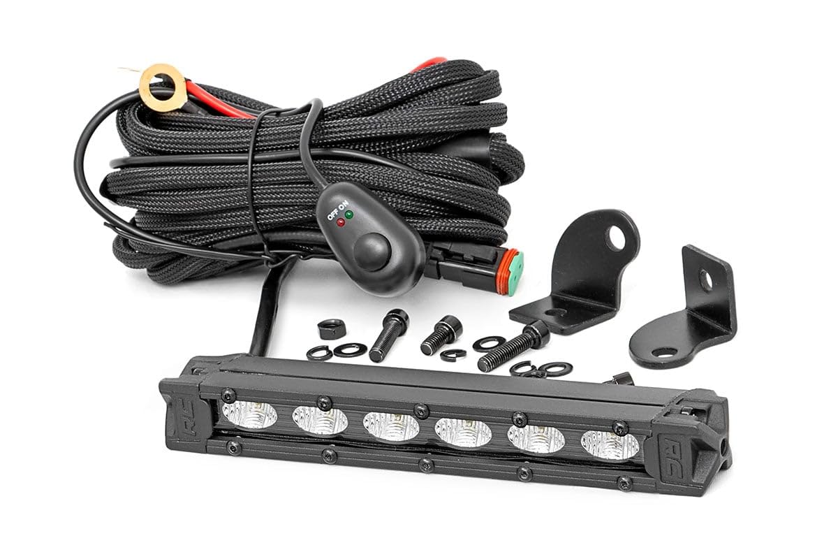 6" Rough Country Slimline LED Light Bar - 30W, 2400 Lumens, Cree LED, Flood Beam for Off-Road, Jeeps, Trucks, UTV, ATV