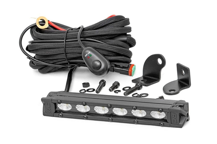 6" Rough Country Slimline LED Light Bar - 30W, 2400 Lumens, Cree LED, Flood Beam for Off-Road, Jeeps, Trucks, UTV, ATV