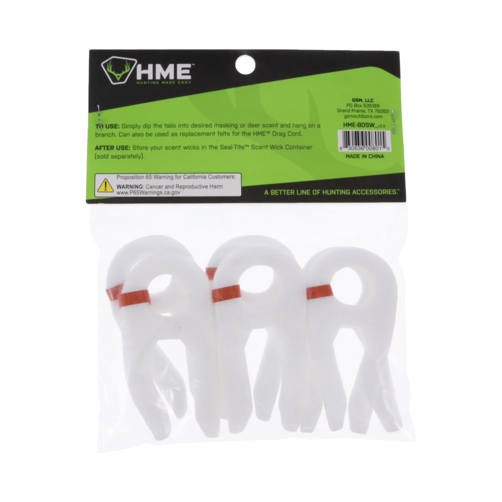 Big Dipper HME Scent Wicks (Pack of 6) | Easy-to-Dip Versatile Scent Wicks with Highly Reflective Orange Bands in Resealable Storage Bag