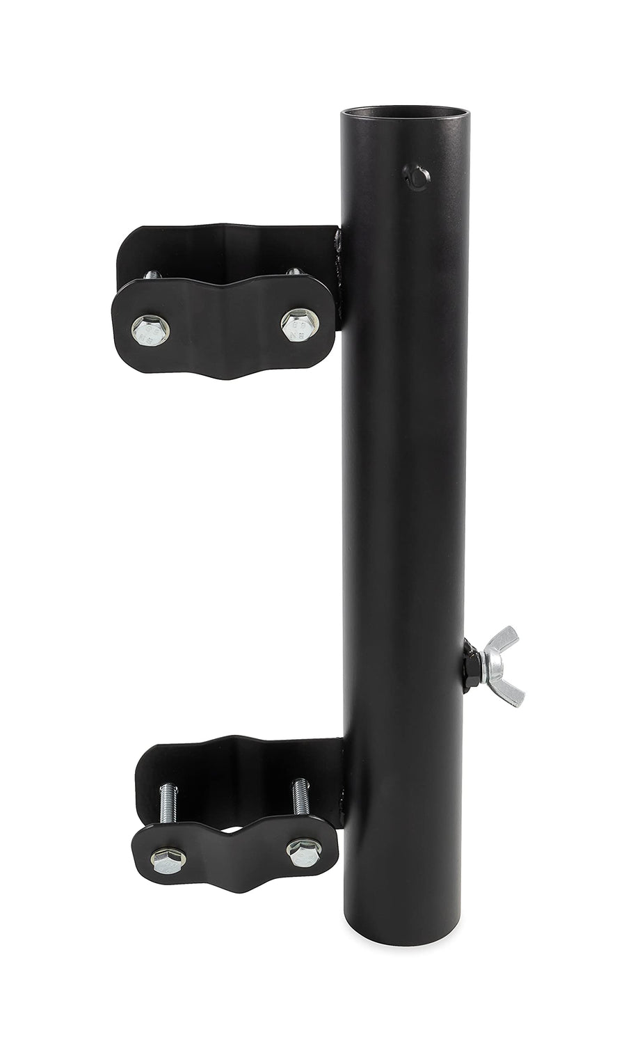 Camco Flagpole Holder RV Ladder Mounted | For a Flag to Fly from Your RV's Ladder | Compatible with Most RV Ladder Rails (51612), Black