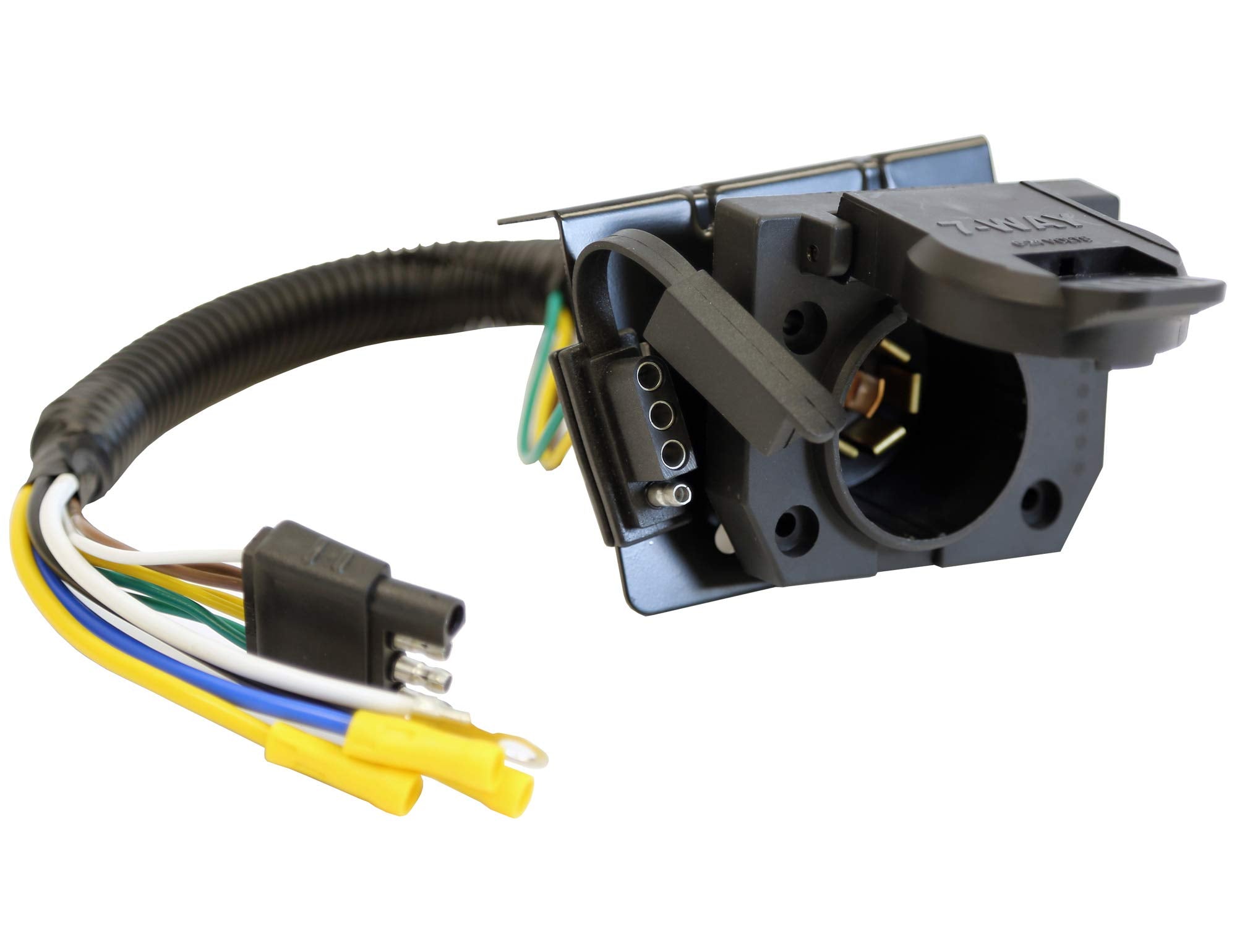 7-Way Buyers Products Dual-Plug Trailer Connector with 10 Inch Prewired Harness