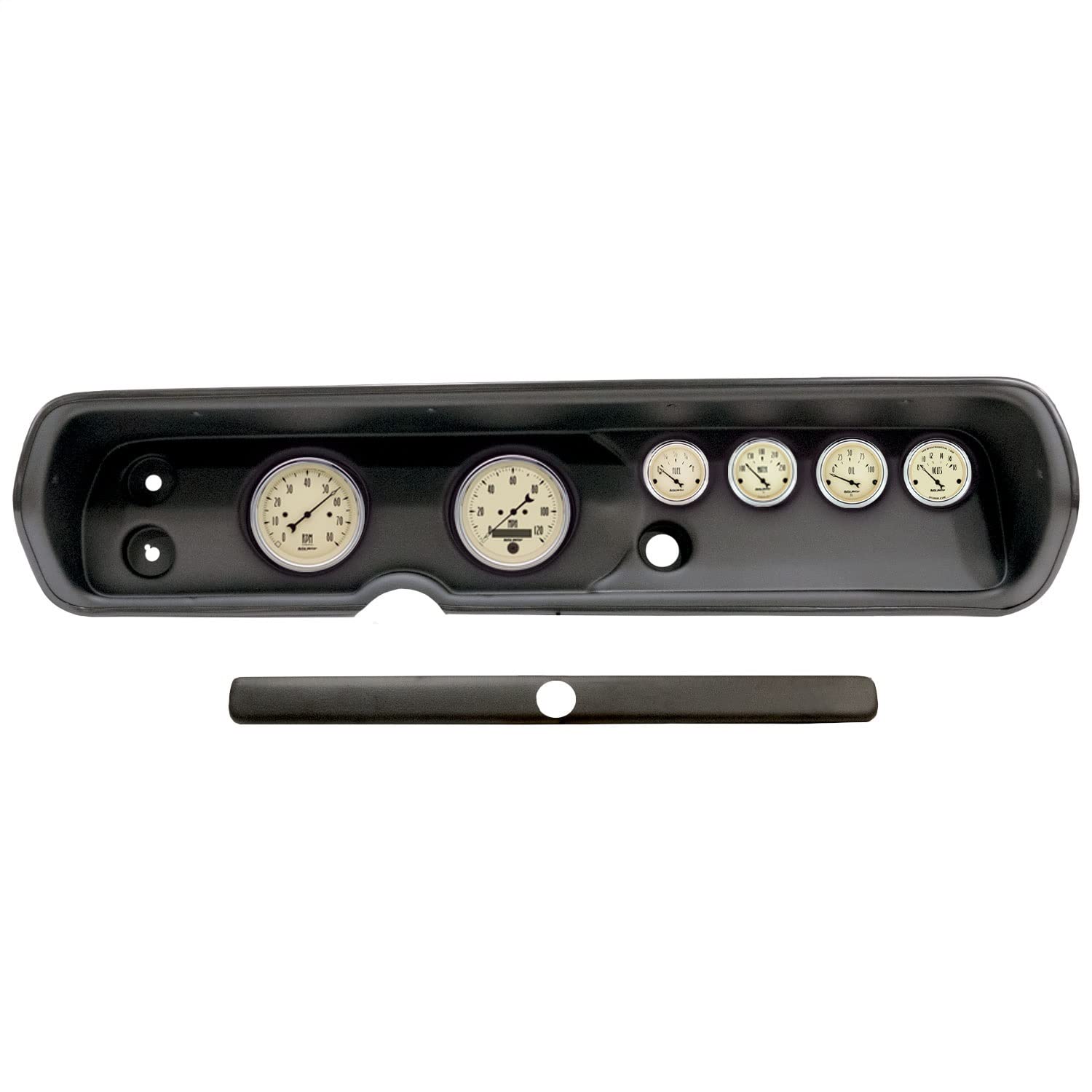 AutoMeter Dash Kit Direct Fit, (3 3/8" X2, 2 1/16" X4), Chevy Chevelle 64-65, Antique Beige (2929-02)
