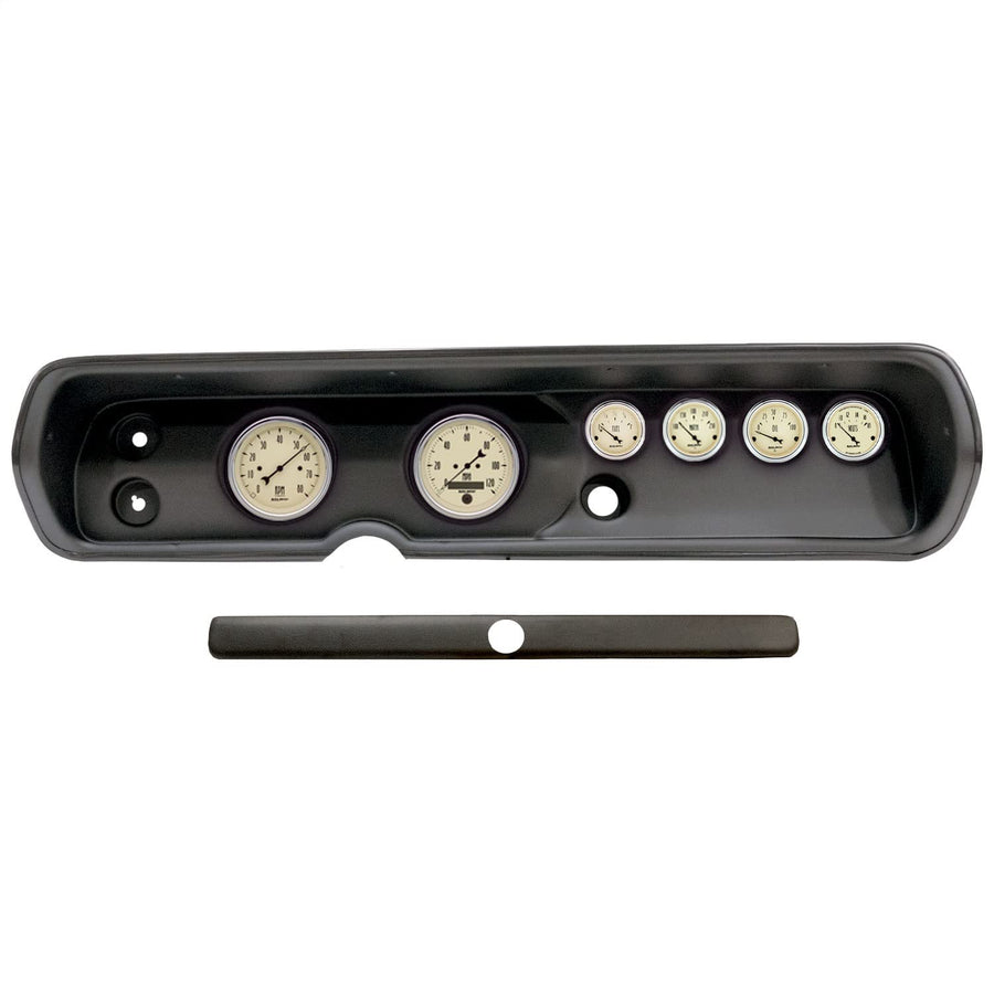 AutoMeter Dash Kit Direct Fit, (3 3/8" X2, 2 1/16" X4), Chevy Chevelle 64-65, Antique Beige (2929-02)