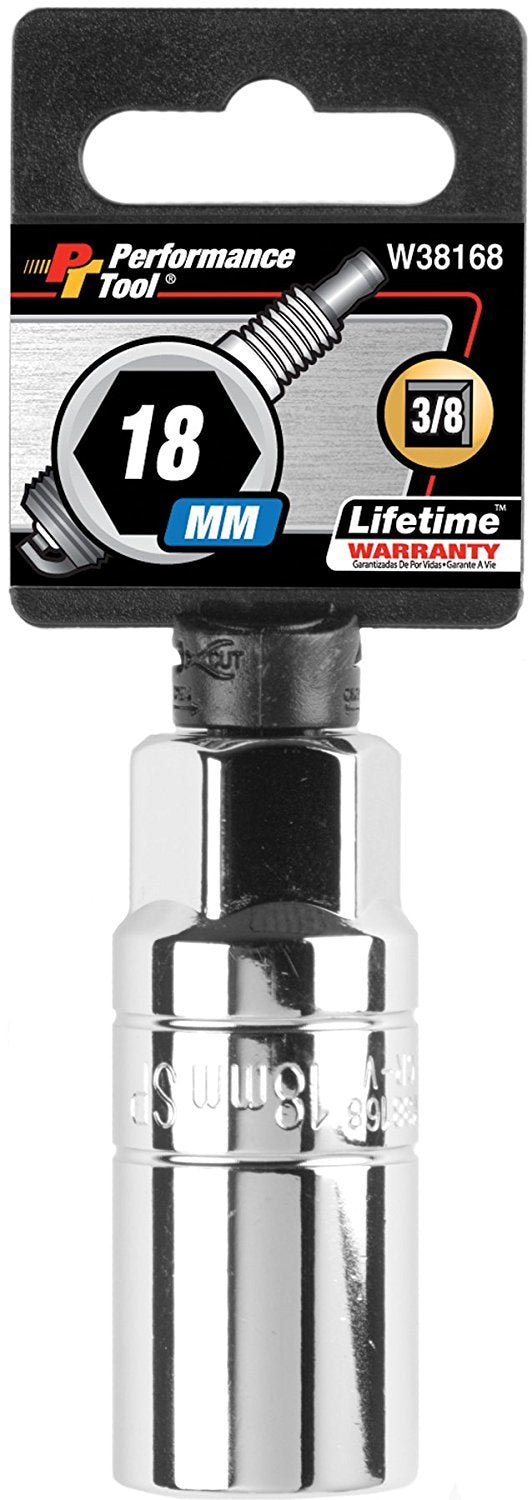 3/8-Inch Drive Performance Tool W38168 18mm Spark Plug Socket