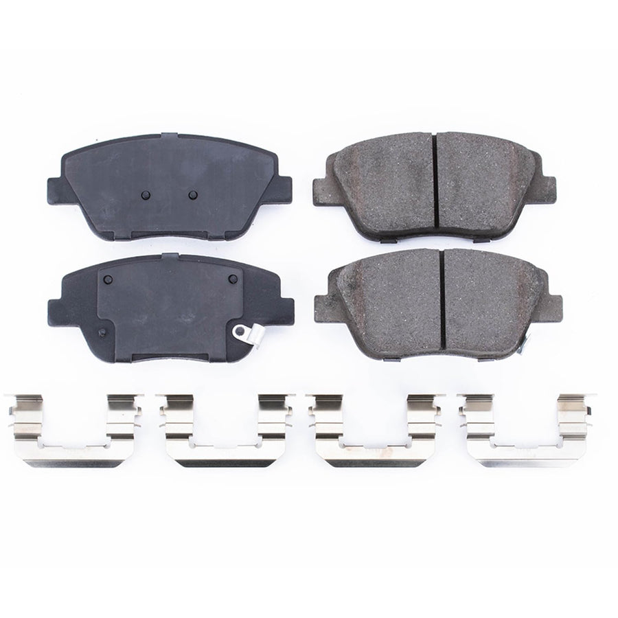 Power Stop Front Brake Kit For 2011-15 Hyundai Sonata | 2011-16 Kia Optima - Ceramic Brake Pads With Installation Hardware, 17-1444