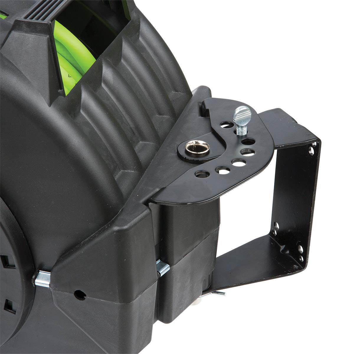 Flexzilla Retractable Levelwind Air Hose Reel, 3/8 in. x 75 ft., Heavy Duty, Lightweight, Hybrid, ZillaGreen - L8306FZ