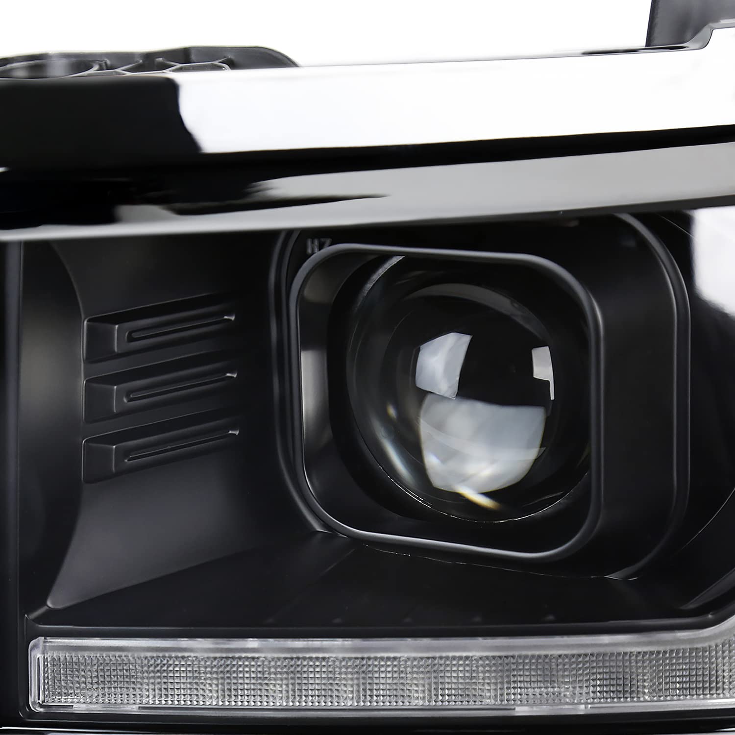 Black w/Silver Trim SPEC-D TUNING Projector Headlights w/Sequential Switchback LED Strip and Startup Animation Compatible with 2014-2015 Chevy Silverado 1500, Left + Right Pair Headlamps Assembly