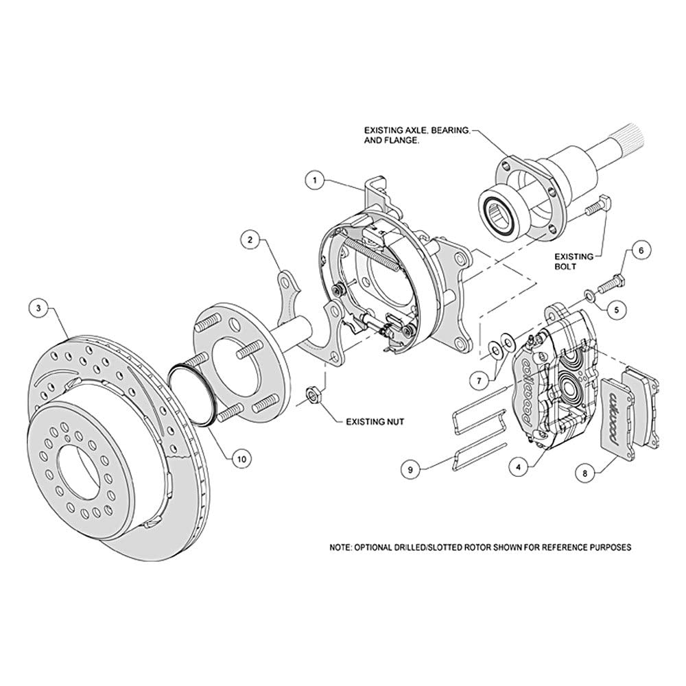 P/S DP-DB Brake Kit, Drilled, Red