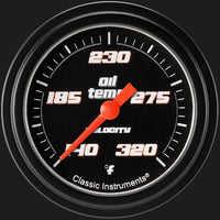 Velocity Black Classic Instruments 2 5/8" Oil Temperature Gauge VS328BBLF