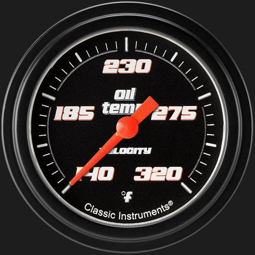 Velocity Black Classic Instruments 2 5/8" Oil Temperature Gauge VS328BBLF