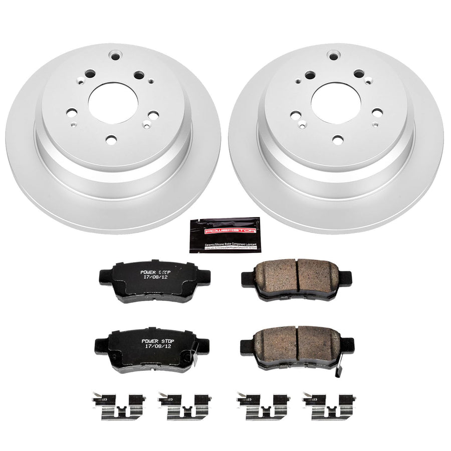 Power Stop CRK4604 Brake Rotor & Coated Ceramic Brake Pads- rear For Honda Odyssey 2005-2010 [Model Specific]