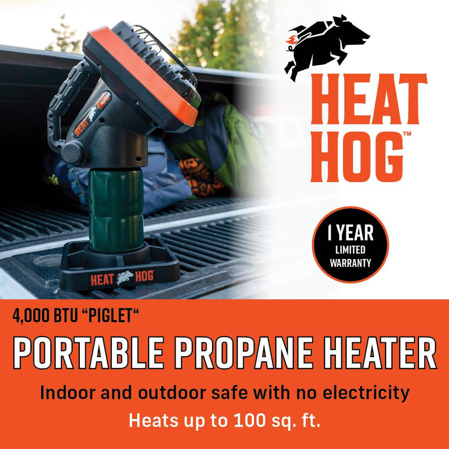 4,000 BTU Heat Hog Portable Propane Radiant Space Heater, Indoor, Outdoor, Garage, Camping, Outdoor Sports, Boating, RVs, Angled Design, Gas Powered