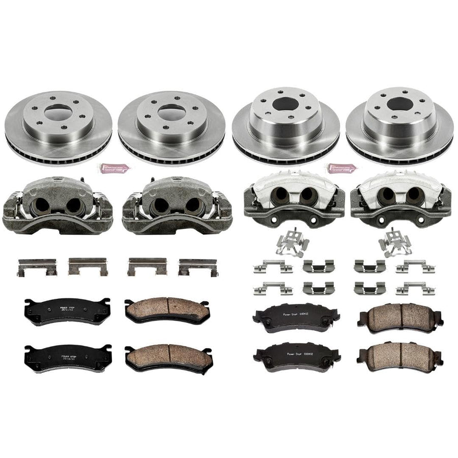 Power Stop KCOE2015 Brake Kit Autospecialty OE Replacement with Calipers For Cadillac Escalade Chevy Silverado 1500 Suburban 1500 Tahoe Sierra 1500 Yukon XL1500